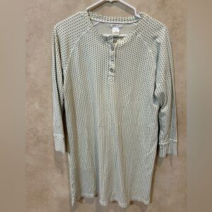 Polka Dot Long Sleeve Henley nightgown by Cotn medium Pima cotton